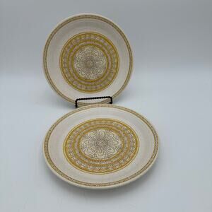 Vintage Salad Plates by Franciscan in Hacienda Gold Pattern Set of 2